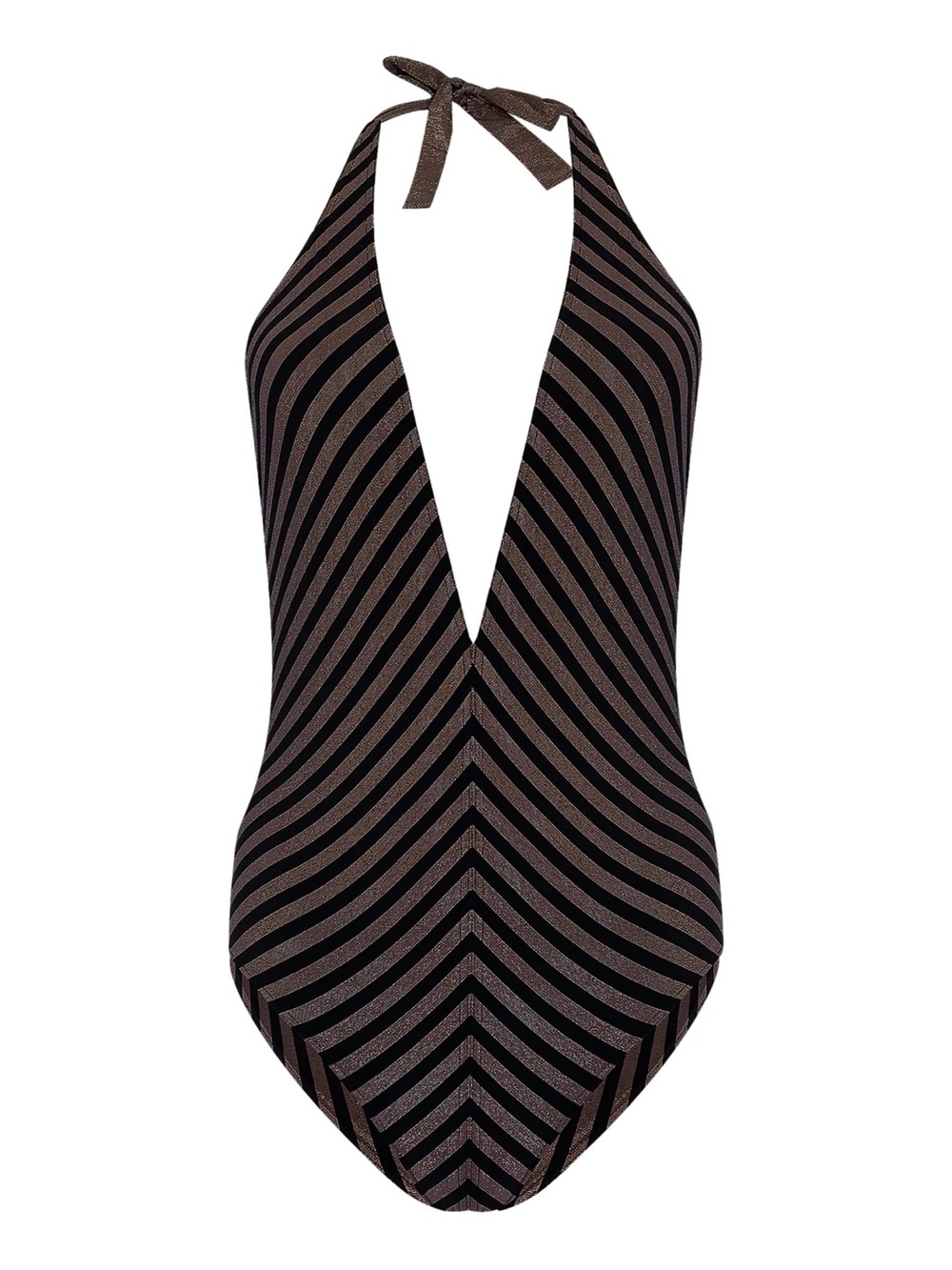 Eres Halter Neck Bathing Suit in Black/Gold